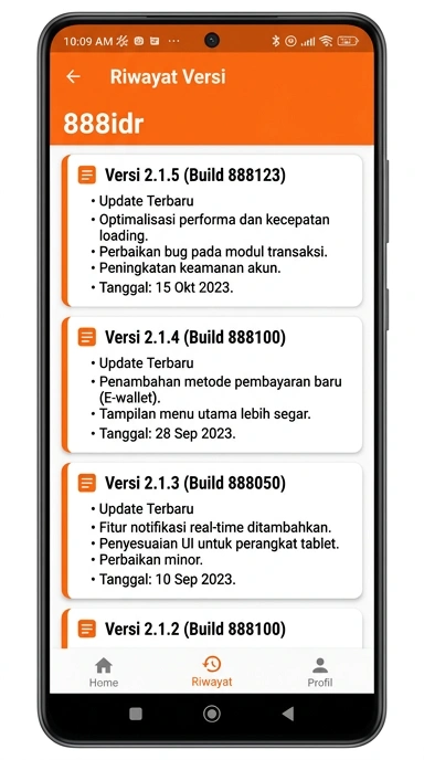 Riwayat Versi Aplikasi 888idr untuk Pengguna Android