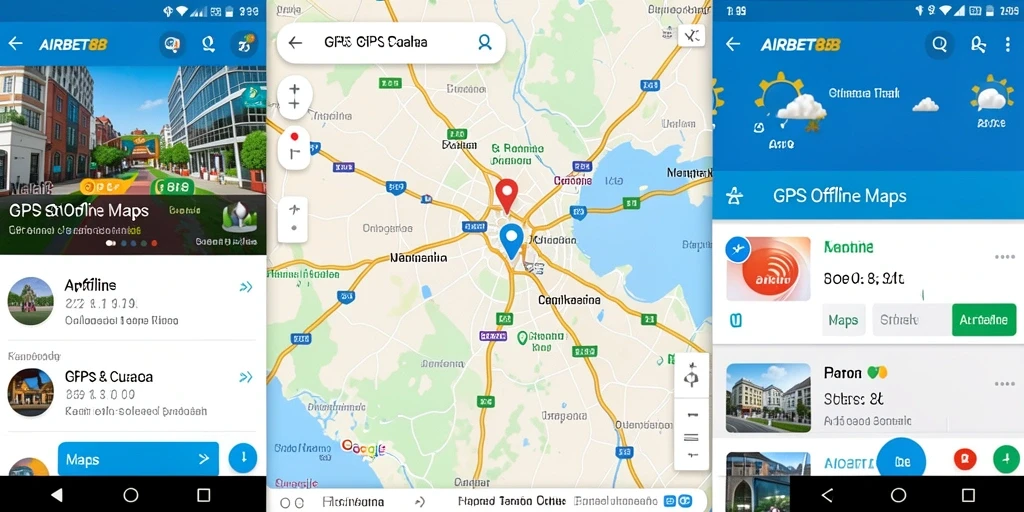 Tampilan antarmuka AIRBET88 yang ramah pengguna untuk GPS Offline Maps.