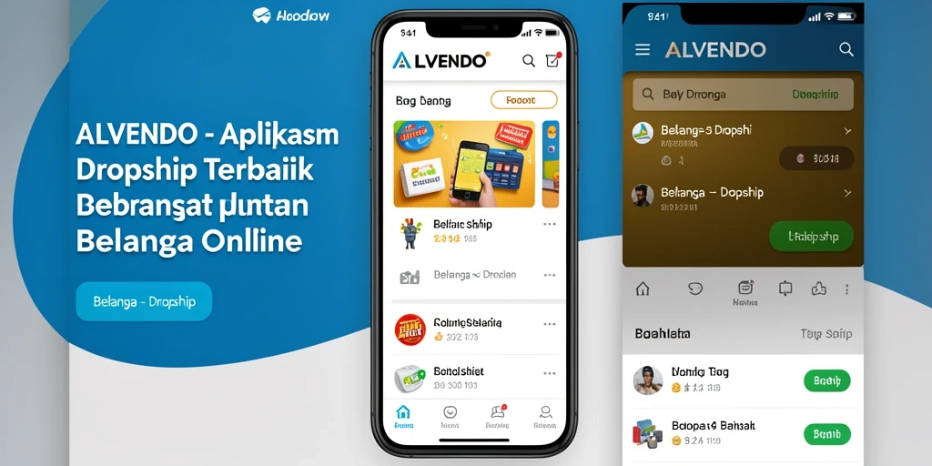 Screenshot antarmuka ALVENDO yang menunjukkan kemudahan penggunaan aplikasi Dropship.