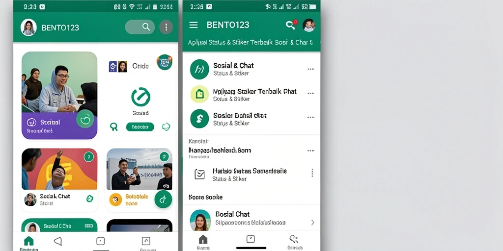 Tampilan antarmuka BENTO123 yang menarik dengan berbagai stiker.