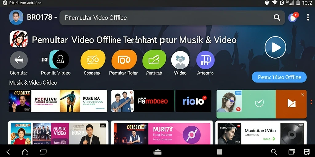 Antarmuka aplikasi BRO178 untuk Pemutar Video Offline yang intuitif dan fungsional.
