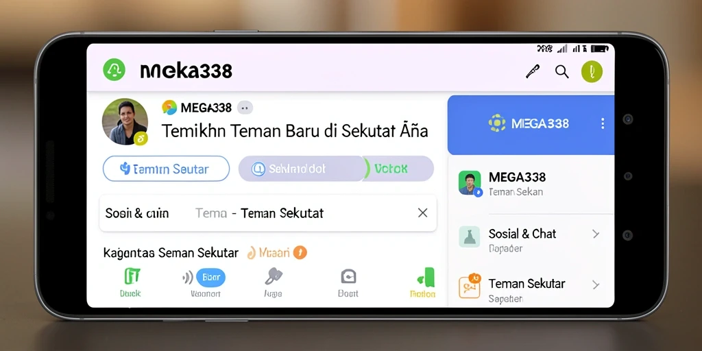 Antarmuka MEGA338 yang ramah pengguna untuk mencari teman.