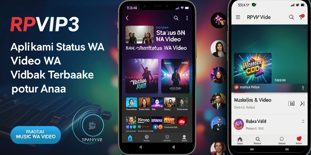Tampilan antarmuka RPVIP3 dengan berbagai pilihan video Status WA.