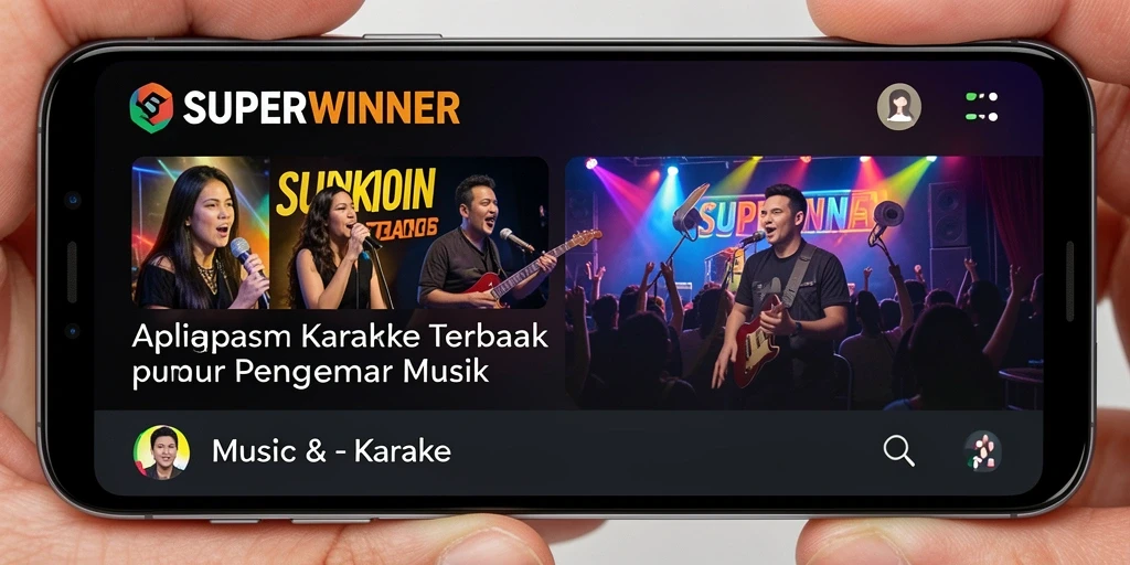 Antarmuka <strong>SUPERWINNER</strong> yang user-friendly saat bernyanyi karaoke.