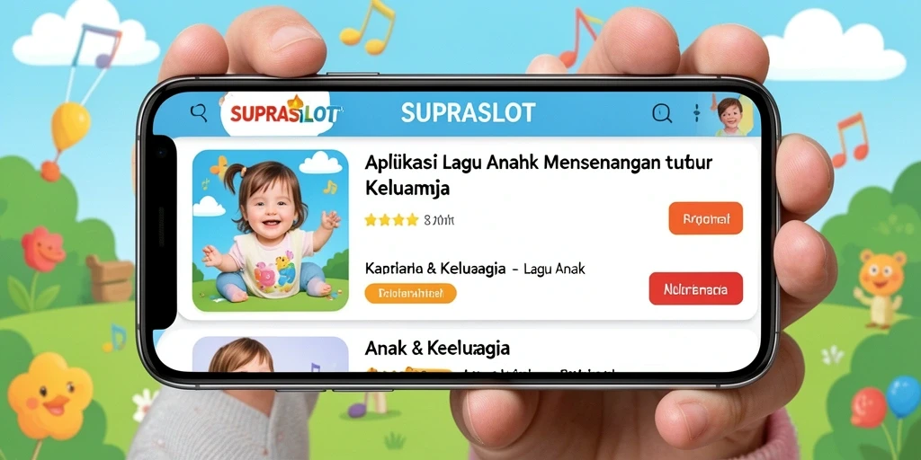 Antarmuka aplikasi SUPRASLOT yang menarik dan ramah anak.