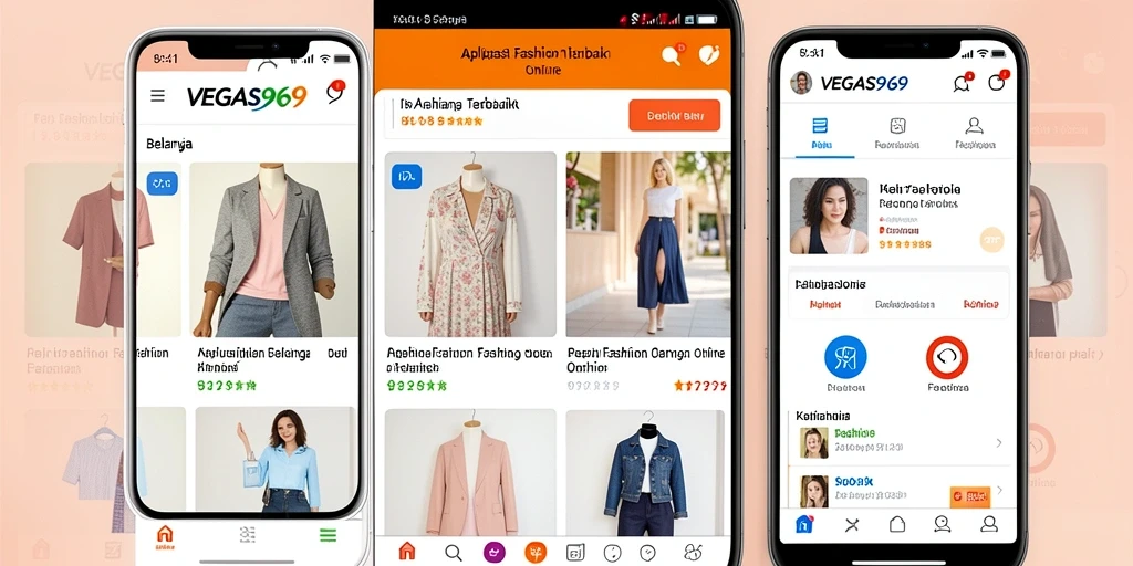 Antarmuka aplikasi VEGAS969 menampilkan koleksi fashion terbaru dan terpopuler.
