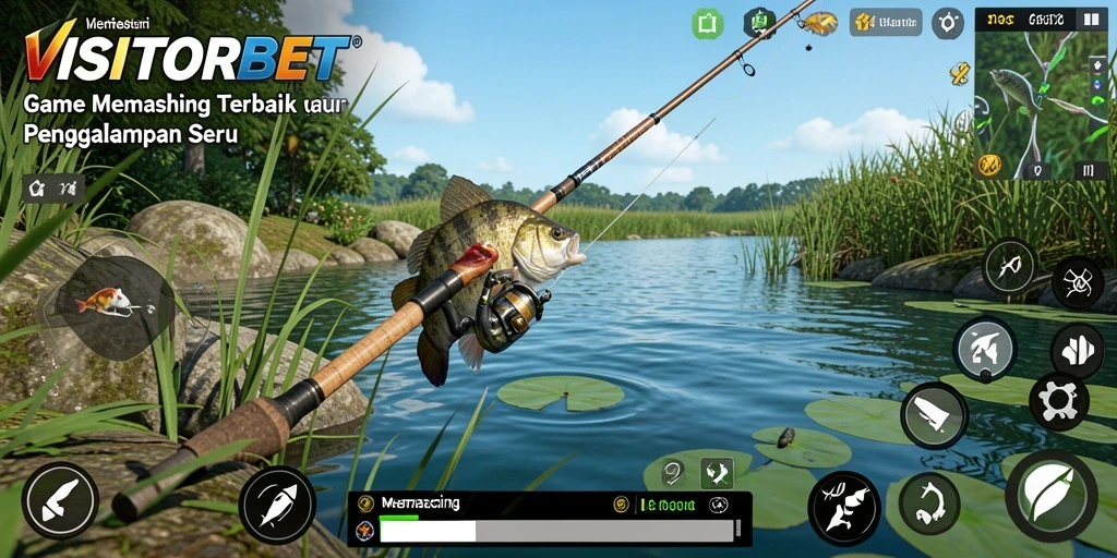 Tampilan antarmuka game Memancing VISITORBET yang menarik dan fungsional.
